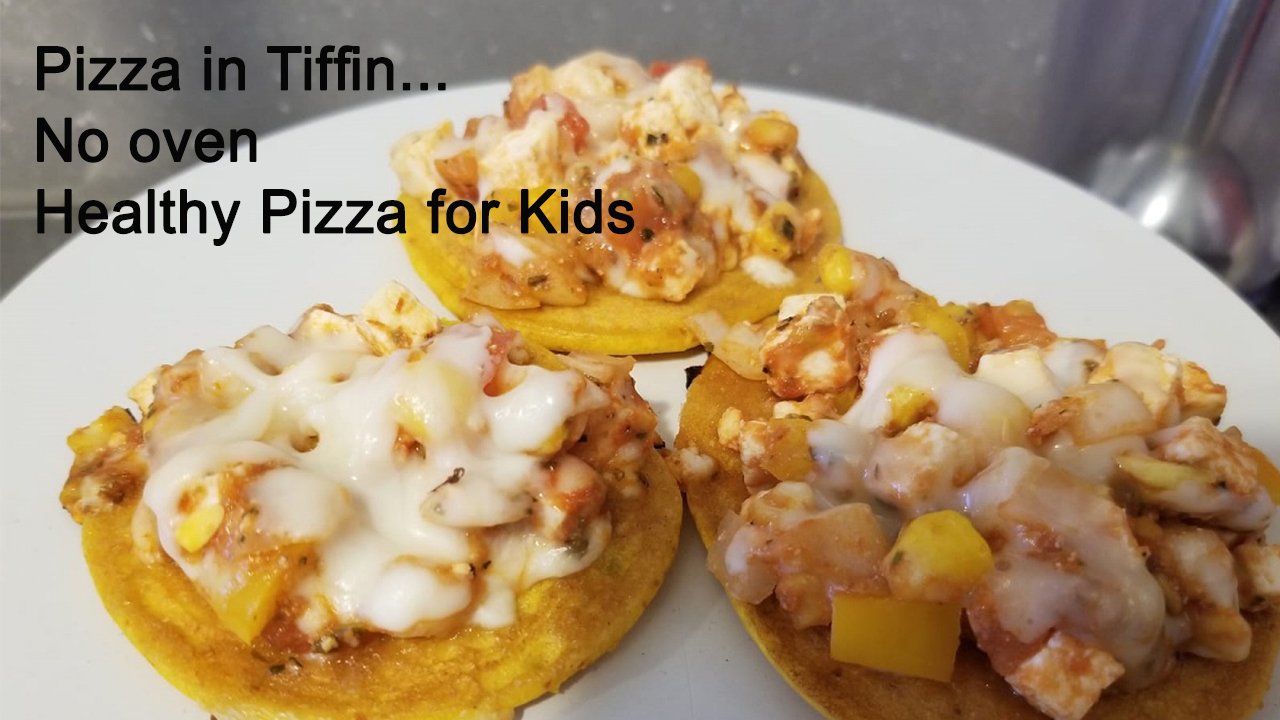 MOONG DAL PIZZA RECIPE | PIZZA IN TIFFIN | NO OVEN | HEALTHY PIZZA RECIPE | PIZZA ON PAN FOR KIDS